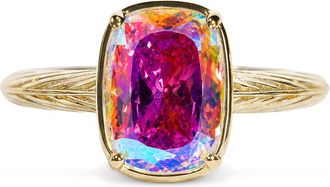 Sterling Forever Sterling Silver Mini Iridescent Elongated Cushion Ring