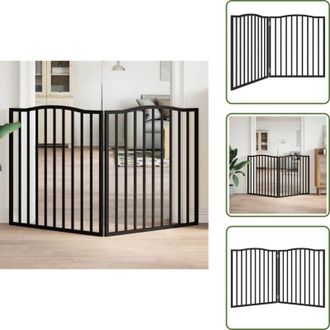 vidaXL Cancello per cani autoportante - vidaXL Cancello per Cani Pieghevole 2 Pannelli Nero 160cm Legno Pioppo