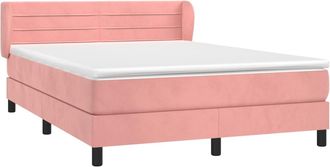 vidaXL Vidaxl - Cama Box Spring Con Colch&oacute;n Terciopelo Rosa 140x200 Cm