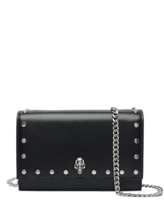 Alexander McQueen small Skull studded shoulder bag - women - Leather - One Size - Black