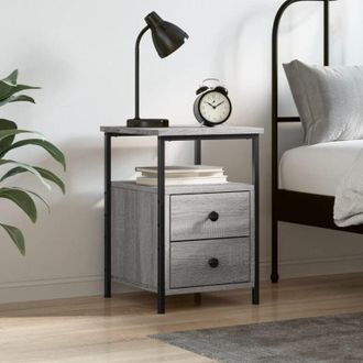 vidaXL Vidaxl - Mesita De Noche Madera De Ingenier&iacute;a Gris Sonoma 34x35,5x50 Cm