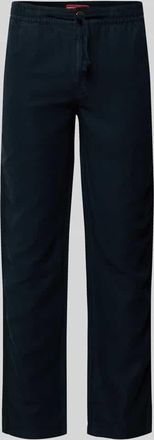 Superdry Straight Leg Leinenhose mit Tunnelzug Modell Merchant in Dunkelblau, Gr&ouml;&szlig;e L