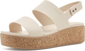 Crocs Brooklyn Cork Low Wedge Womens Sandals Frappe : 10 M, Synthetic