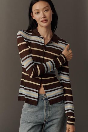 Aligne Sue Ellen Collared Button-Front Top