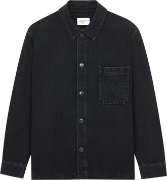 Saint Laurent Overhemden, Heren, Zwart, XL, Katoen, Cassandre Overshirt