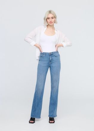 Duer No Sweat Denim High Rise Wide Leg in Pacific at Nordstrom, Size 27 X 30