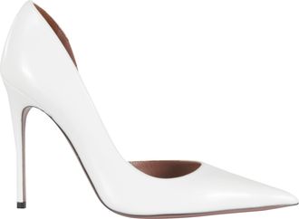 PARIS TEXAS White Vera Pointed Plug-Heel Leather Pumps