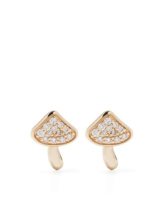 Sydney Evan Orecchino a bottone Mushroom in oro giallo 14kt con diamante