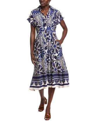 Gracia Floral Print Collared Midi Dress