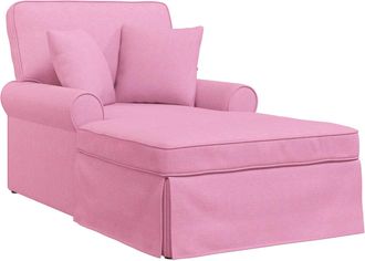 vidaXL Chaise Lounge Con Falda 3 Uds. Rosa Tela 91 X 157 X 91 Cm Vidaxl