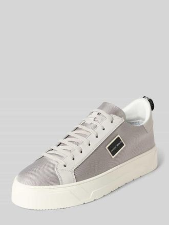 Antony Morato Ledersneaker mit Label-Patch in Hellgrau, Gr&ouml;&szlig;e 42