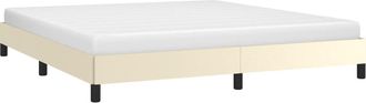 vidaXL Estructura De Cama Sin Colch&oacute;n Cuero Sint&eacute;tico Crema 160x200 Cm Vidaxl