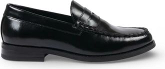 Infinity Leather Mens Black PU Leather Formal Dress Penny Loafers Casual Shoes