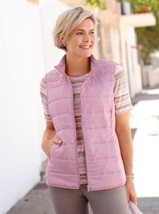 Casual Looks Steppweste CASUAL LOOKS, Damen, Gr. 36, rosa (ros&eacute;), 100% Polyester, Wattierung:100% Polyester, unifarben, Westen Steppweste