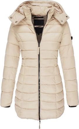 Generic Womens Winter Puffer Coat Lightweight Hooded Down Jacket Ladies Slim Fit Mid Length Puffer Quilted Parka Jacket Overcoat with Hood Christmas Gifts for