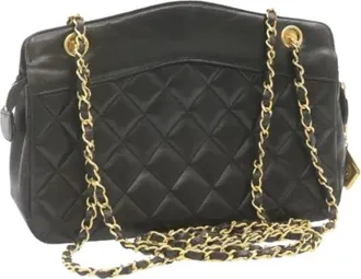 Chanel Pre-owned Cross Body Bags, female, Black, Size: ONE SIZE Pre-owned Vintage Shoulder Bag