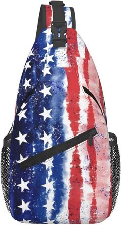Generic Tie-Dye American Flag 4Th Of July Shoulder Bag Anti Theft Crossbody Bag With Zipper Backpack For Runner Casual Women