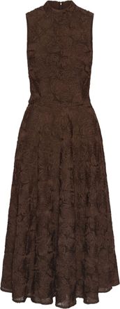 Rotate Flower Mesh Turtleneck Maxi Dress