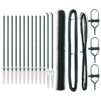 Berkfield Home Fencing Set Set of 2 Green Metal 25 x 1.5 m Durable
