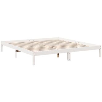 vidaXL Cama extralarga sin colchón madera maciza pino blanca 200x220cm Vidaxl