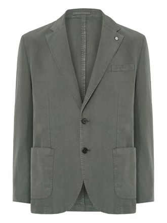 L.B.M. 1911 patch-pocket linen blazer - men - Linen/Flax - 54 - Green