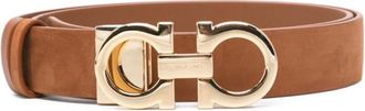 Ferragamo Brown Solid Buckle Belt