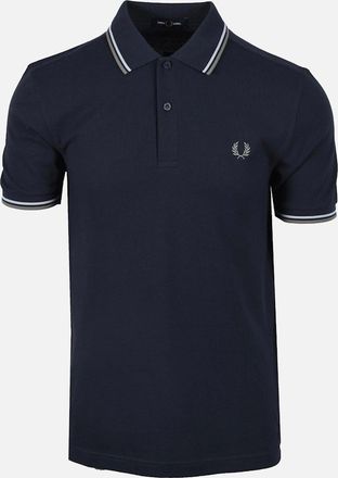 Fred Perry Mens Fred Perry Twin Tipped Polo Dark Airforce/Lilac/Bayleaf - Black - Size: 46