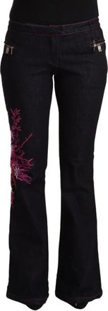 Exte Zwarte Flared Denim Jeans Elegantie - Dames - Flared Jeans - Zwart - M - Denim - Jeans