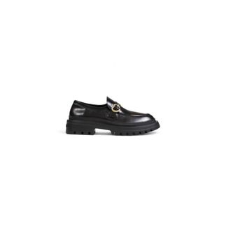 Love Moschino Black Leather Chunky Sole Loafers