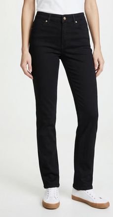 MAC Broeken Slim-fit-Jeans MAC MELANIE, Damen, Gr. 34, L&auml;nge 34, schwarz rinsewash, Denim/Jeans, Obermaterial: 90% Baumwolle, 8% Polyester, 2% Elasthan, unifarben