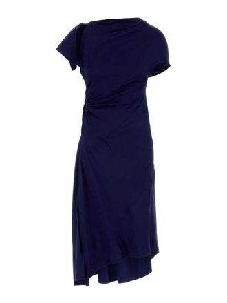 Victoria Beckham Blue midi dress with asymmetric cuts