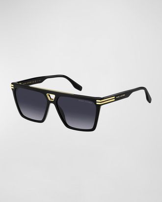 Marc Jacobs Logo Acetate Aviator Sunglasses