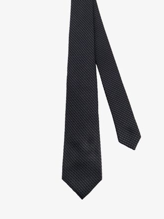 Kiton Silk Micro-Pattern Necktie - Black