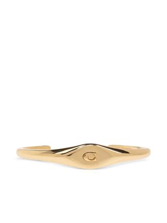 Coach logo bangle - women - Brass - One Size - Gold