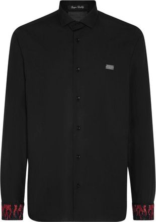 Philipp Plein Shirt Sugar Daddy Flame - Heren - Casual Overhemden - Zwart - S - Katoen - Overhemden