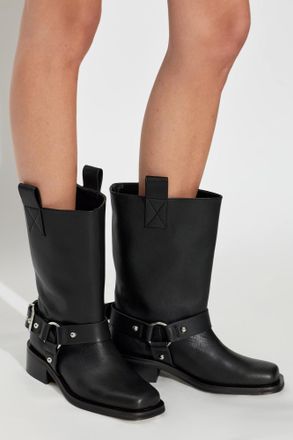 Ganni Ankle Boots With A Buckle, Womens, Black
