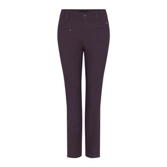 C.Ro Suzanne Broeken - Dames - Slim Fit Broeken - Paars - M - Leer - Broeken