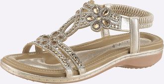 Andrea Conti Sandale ANDREA CONTI, Damen, Gr. 36, goldfarben, Textil, Schuhe Sandale