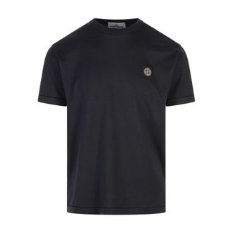 Stone Island Blauwe Katoenen T-shirts en Polos - Heren - T-shirts - Blauw - 2XL - Katoen - Tops