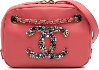 Chanel Borsa a tracolla Giant Crystal CC in pelle di agnello 2020 - Rosa