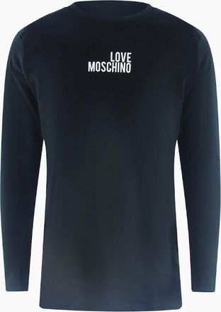 Love Moschino Mens Love Moschino Logo Long Sleeve Black T-Shirt - Size: 40