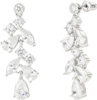 Untamed Petals Cami Crystal Drop Earrings in Silver at Nordstrom
