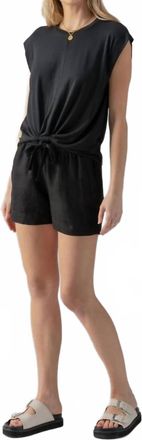 Sanctuary Always Linen Pull-On Shorts In Black