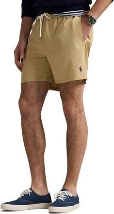 Polo Ralph Lauren Traveler Swim Trunks in Coastal Beige at Nordstrom, Size Small