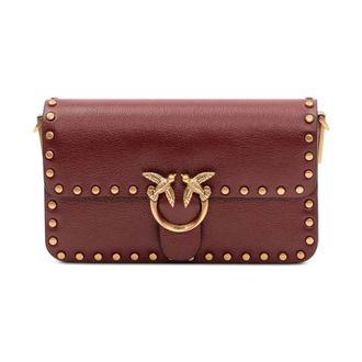 Pinko Pinko, Tassen, Dames, Rood, ONE Size, Leer, Crossbody Tas