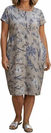 Made in Italy Modern Meadow Linen Dress In Taupe