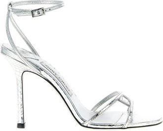 Jimmy Choo London Silver Open Toe Heels