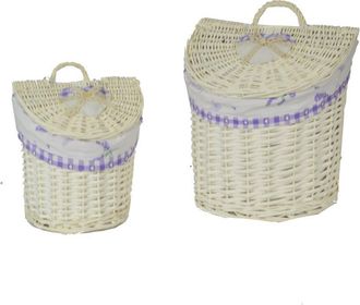 Vacchetti Vacchetti - Cesta Colgante Mimbre 1-2 Media Luna Lavanda Cm28x21h22-29