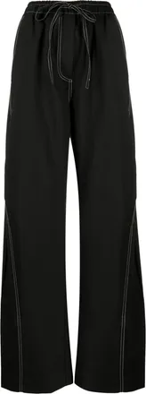 Rejina Pyo Una wide-leg trousers - women - Wool/Polyester/Elastane/Polyester/Viscose - 10 - Black