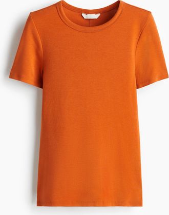 H&M Figurbetontes T-Shirt - Orange